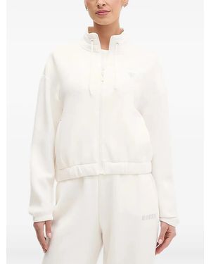 Guess Rhinestone-Embellished Zip-Up Jacket - White