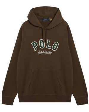 Polo Ralph Lauren The Rl Fleece Western-Logo Hoodie - Brown