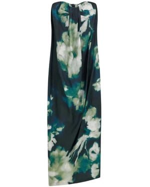 Liviana Conti Floral-Print Strapless Dress - Green