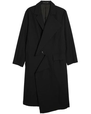 Y's Yohji Yamamoto Abrigo O-Left con abertura frontal - Negro