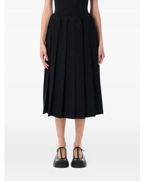 Comme des Garçons Jupe Mi-Longue À Design Plissé - Noir