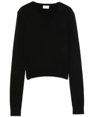 Saint Laurent Crew-Neck Long-Sleeve Jumper - Black