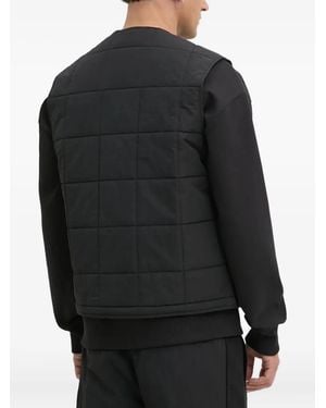 HUGO Quilted Logo-Patch Vest - Black
