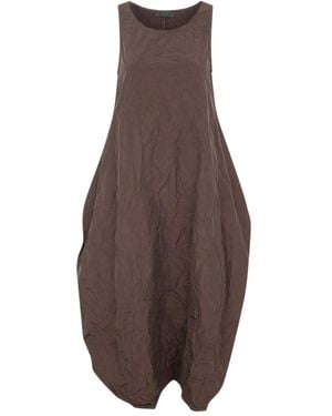 Maria Calderara Wrinkled Sleeveless Dress - Brown