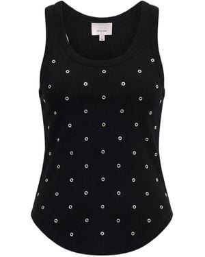 Cinq À Sept Quenta Grommet-Embellished Tank Top - Black