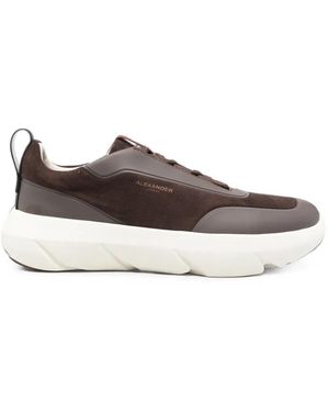 Alexander Smith Suede Paneled Sneakers - White