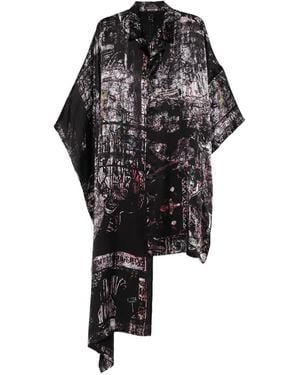 Yohji Yamamoto Graphic-Print Coat - Black