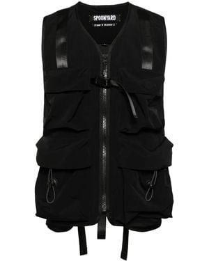 Spoonyard Logo-Appliquéd Ripstop Waistcoat - Black