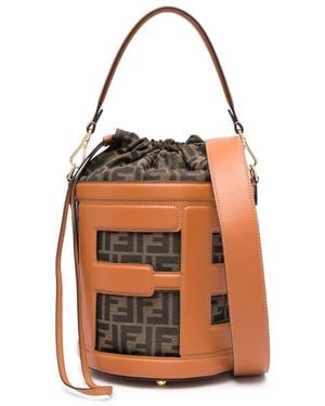 Fendi Beuteltasche Mit Ff-Muster - Orange