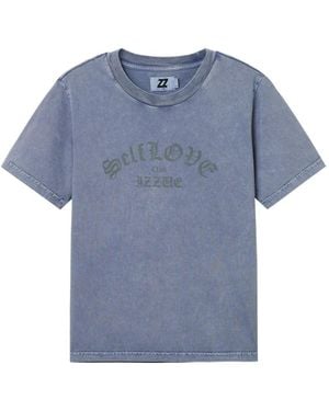 Izzue Crew-Neck Graphic T-Shirt - Blue