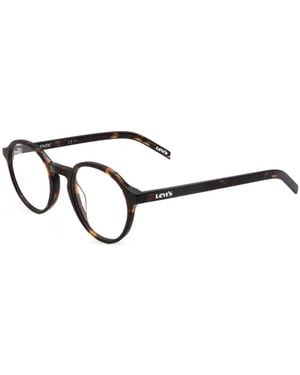 Levi's Tortoiseshell-Effect Round-Frame Glasses - White