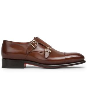 Santoni Monk-Schuhe Mit Doppelschnalle - Braun