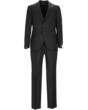Luigi Bianchi Drop 7 Check-Pattern Suit - Black