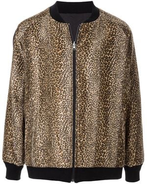 Needles Leopard-Print Velour Bomber Jacket - Brown