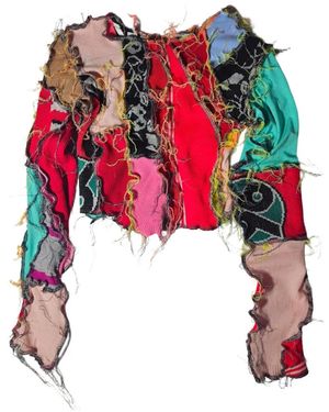 Borbala Trui Met Franje En Patchwork - Rood