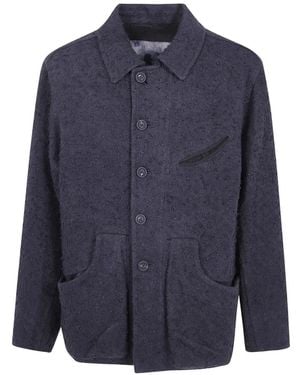 Ziggy Chen Textured-Finish Button-Up Jacket - Blue