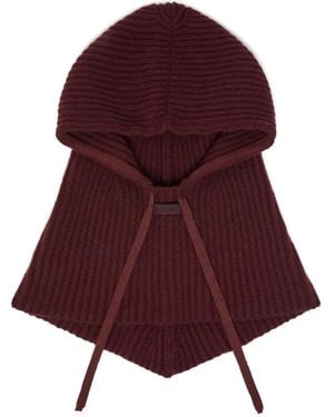 Pinko Ribbed-Knit Balaclava - Red
