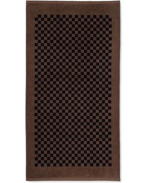 BAINA Roman Chequered Pool Towel - Brown