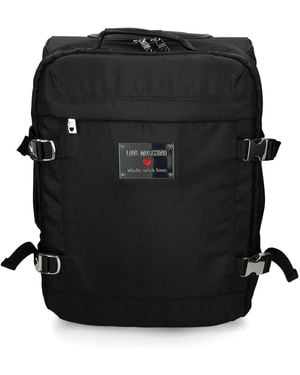 Love Moschino Logo Plaque Luggage - Black