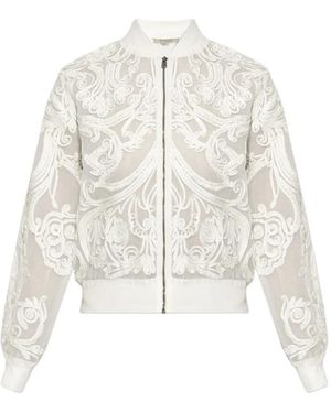 AllSaints Chaqueta Bómber Jade Translúcida Bordada - Blanco