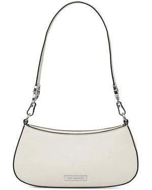 KARL LAGERFELD Logo-Plaque Shoulder Bag - White