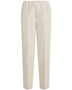 KARL LAGERFELD Pantalon En Lin À Taille Élastique - White