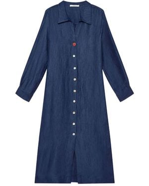 Maliparmi Buttoned Midi Dress - Blue