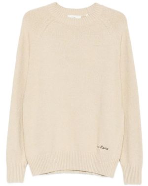 Les Deux Pull À Manches Raglan Et Logo Brodé - Natural