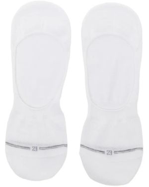 ZEGNA Logo-Embroidered Socks - White