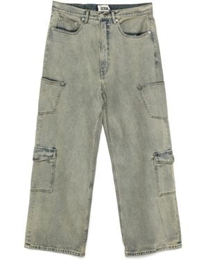 Izzue Cargo Wide-Leg Jeans - Gray