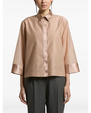 Peserico Organza Satin-Trim Shirt - Natural