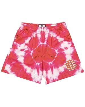 Eric Emanuel Pantalones cortos con motivo tie-dye - Rojo