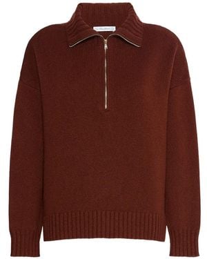 Max Mara Half-Zip Cashmere Sweater - Brown