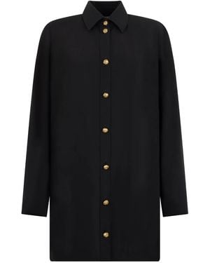 Roberto Cavalli Button Shirt Dress - Black