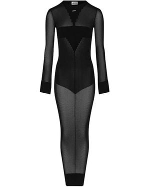 Jean Paul Gaultier Long-Sleeves Knitted Maxi Dress - Black