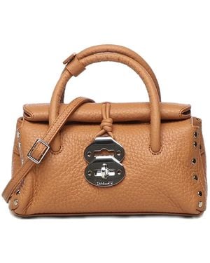 Zanellato Handtasche mit Nieten - Braun