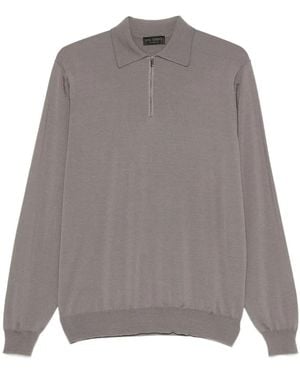 Dell'Oglio Zip-Neck Polo Shirt - Grey
