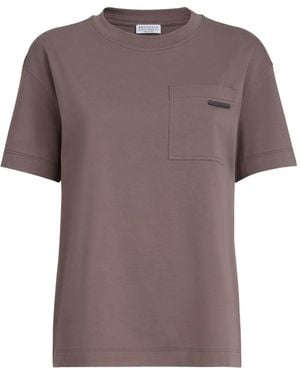 Brunello Cucinelli Cotton Jersey T-Shirt - Brown
