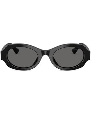 Giorgio Armani Oval-Frame Sunglasses - Black