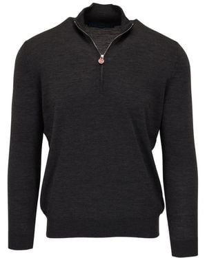 Kiton Trui Met Halve Rits - Zwart