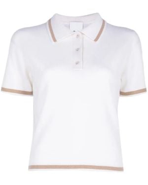 Allude Contrast-Trim Polo Shirt - White