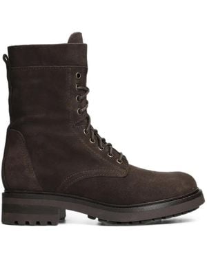 Julie Dee Lace-Up Suede Boots - Black