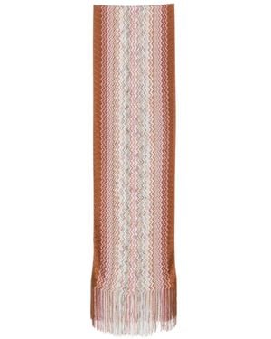 Missoni Zigzag Fringed Scarf - White