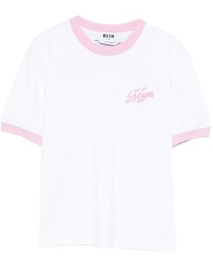 MSGM Embroidery T-Shirt - White