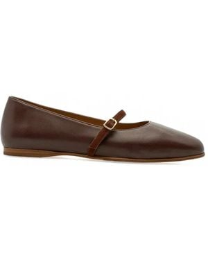 Lottusse Goya Buckle-Strap Ballet Flats - Brown