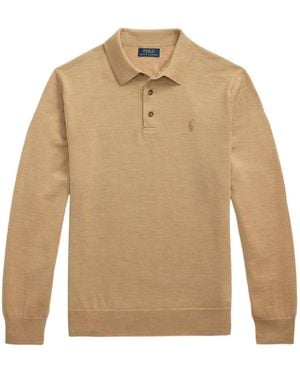 Polo Ralph Lauren Wool Polo Shirt - Natural