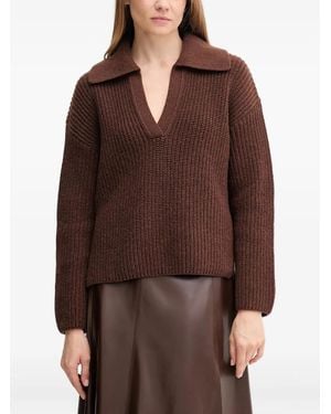 Barbour Collared V-Neck Knitwear - Brown