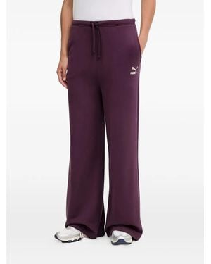 PUMA Drawstring Wide-Leg Pants - Purple