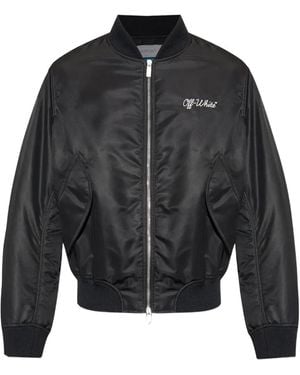 Off-White c/o Virgil Abloh Bomber Con Ricamo - Grigio