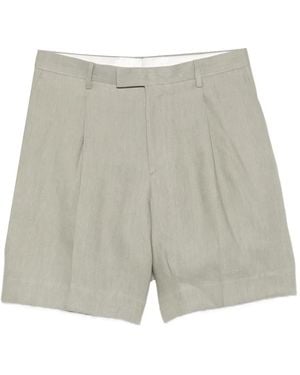 Lardini Paaramis Pleated Button Shorts - Grey